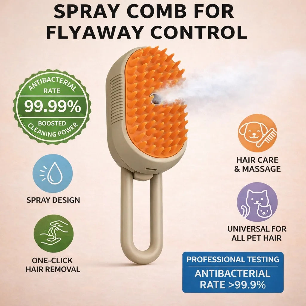 SteamPaw™ 3-in-1 Pet Grooming Brush